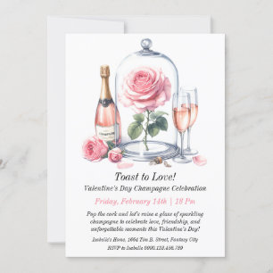 Customisable Valentine’s Day Champagne Celebration Invitation
