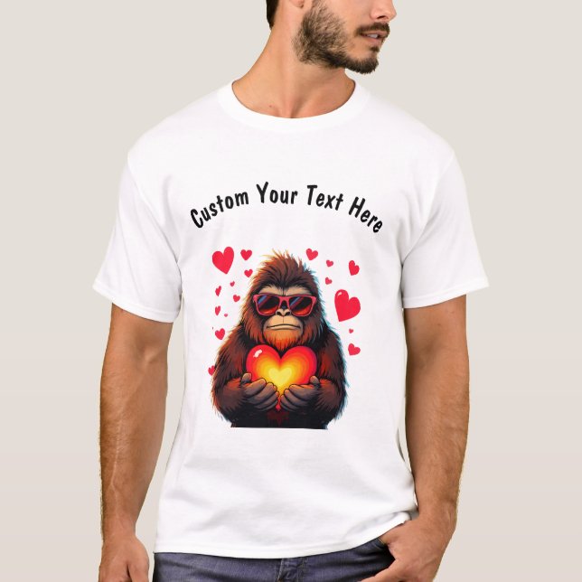 Customisable Valentine’s Day with Bigfoot T-Shirt (Front)