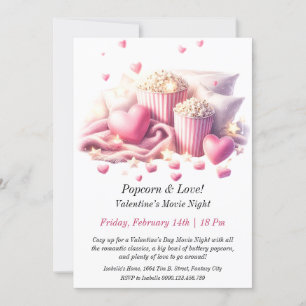 Customisable Valentine’s Movie Night – Popcorn Invitation