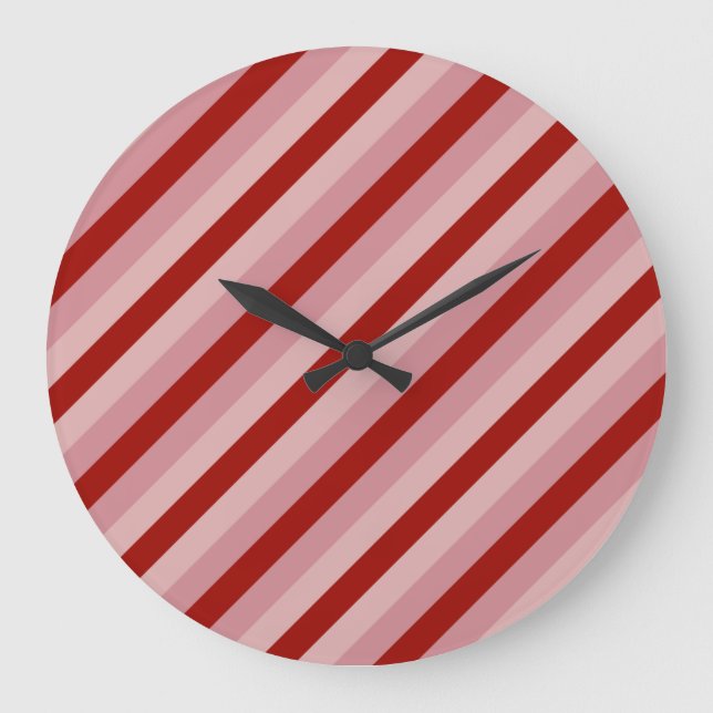 Customisable Valentine Stripes Large Clock (Front)