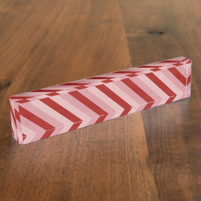 Customisable Valentine Stripes Nameplate (Side)