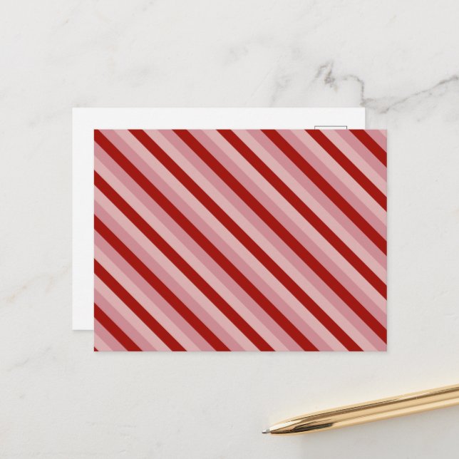 Customisable Valentine Stripes Postcard (Front/Back In Situ)
