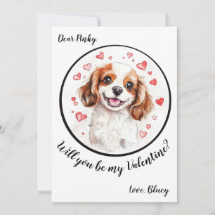 Customisable Valentine's Day card Cavalier