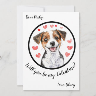 Customisable Valentine's Day card Jack Russel