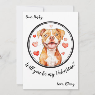 Customisable Valentine's Day card Pittbull