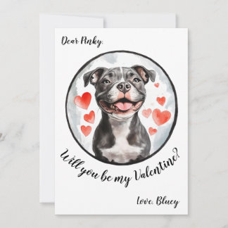 Customisable Valentine's Day card Pittbull