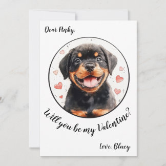 Customisable Valentine's Day card Rottweiler