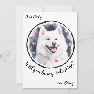 Customisable Valentine's Day card Samoyed