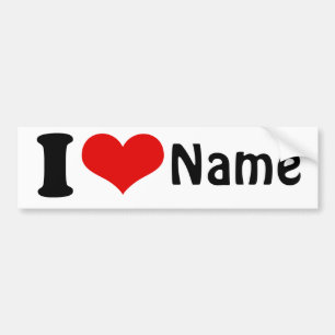 Customisable Valentines Day I love Heart Custom Bumper Sticker