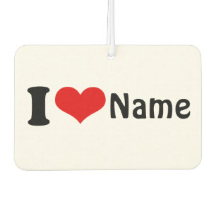 Customisable Valentines Day I love Heart Custom Car Air Freshener