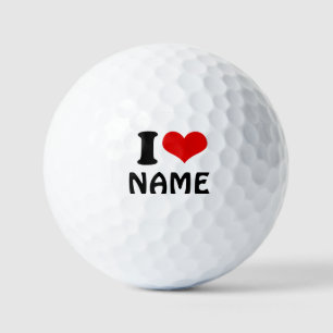 Customisable Valentines Day I love Heart Custom Golf Balls