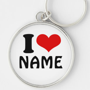 Customisable Valentines Day I love Heart Custom Key Ring