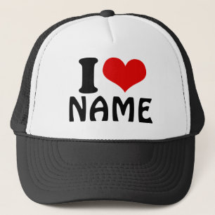 Customisable Valentines Day I love Heart Custom Trucker Hat