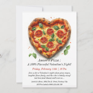 Customisable Valentine's Day Invitation - Pizza