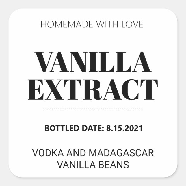 Customisable Vanilla Extract Label AF_02sq (Front)