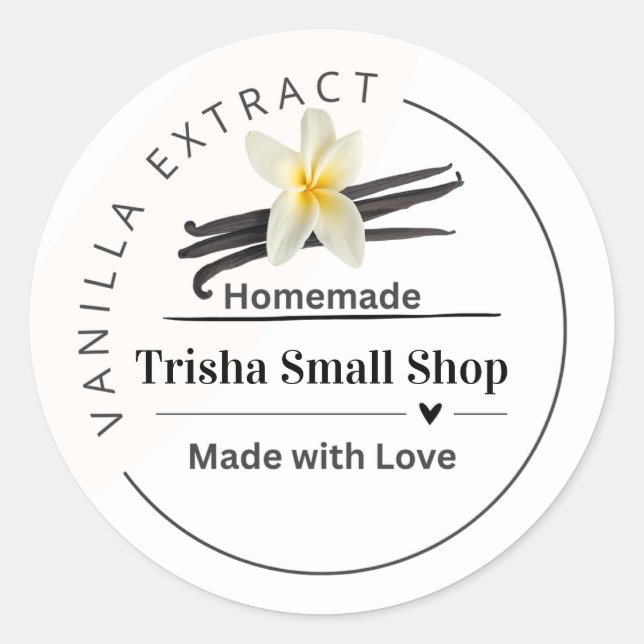 Customisable Vanilla Extract Label  Personalised  (Front)