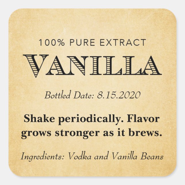 Customisable Vanilla Extract Label VE005_04rdcust (Front)