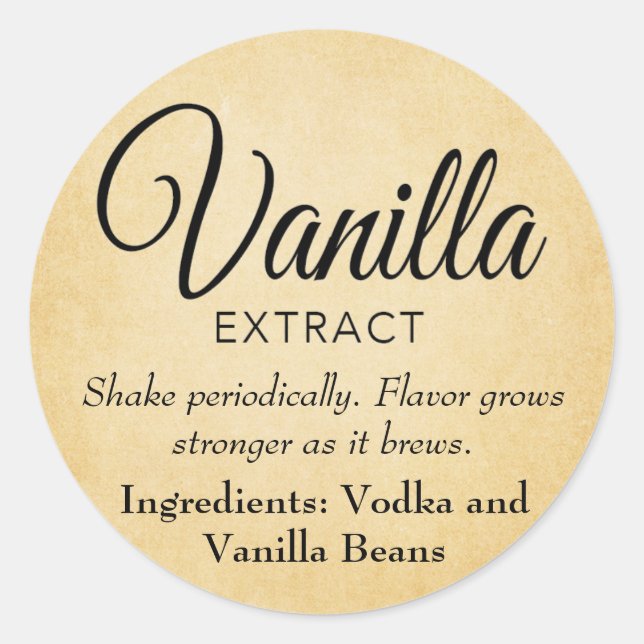 Customisable Vanilla Extract Label VE025_03rd (Front)