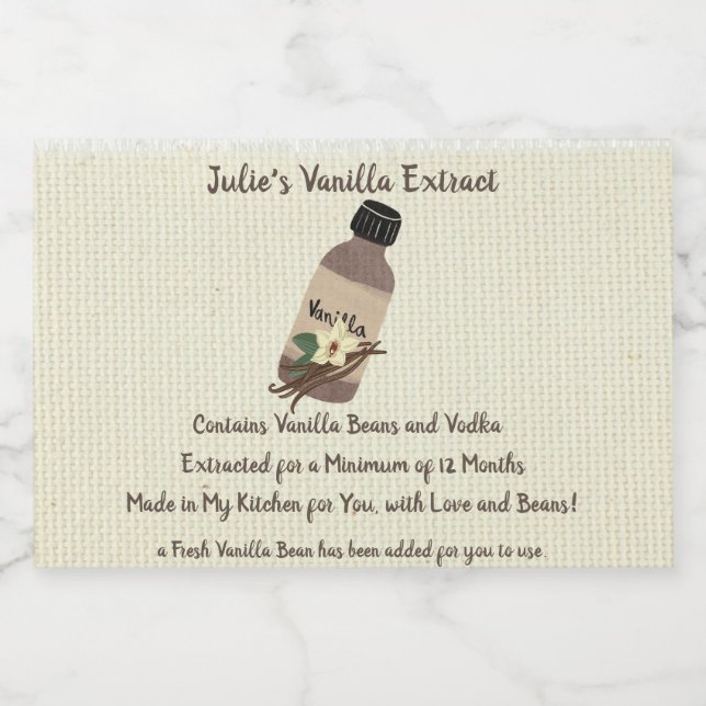 Customisable Vanilla Extract Maker Labels (Single Label)