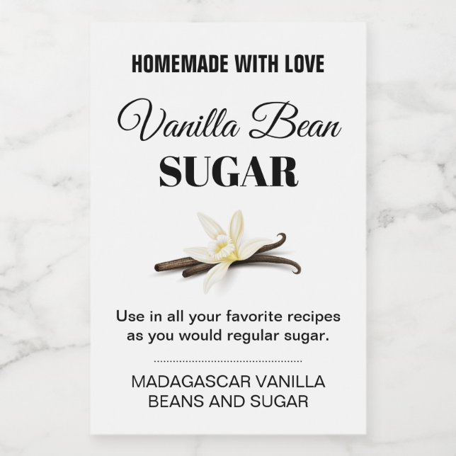 Customisable Vanilla Sugar Label VS_101sq (Single Label)