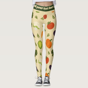 Customisable Veggie Pattern Leggings – Whimsical