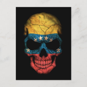 Customisable Venezuelan Flag Skull Postcard