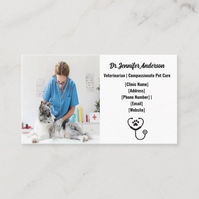 Customisable Veterinarian Business Card (Front)