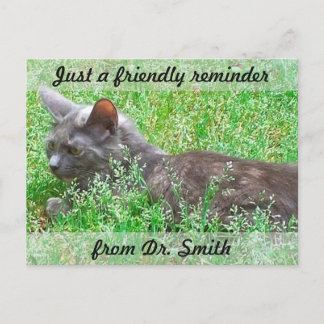 Customisable Veterinary Checkup Reminder Postcard