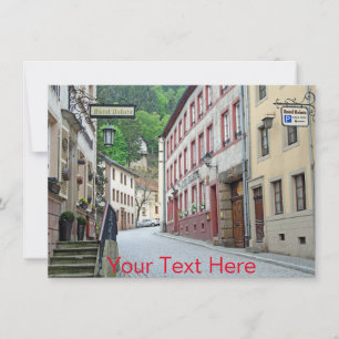 Customisable Vianden, Luxembourg street scene Card