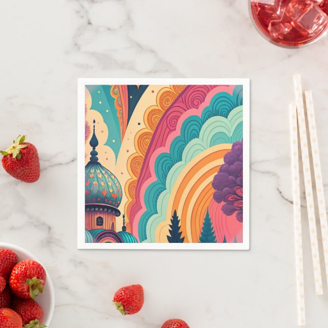 Customisable Vibrant Art Cocktail Paper Napkin (Insitu)
