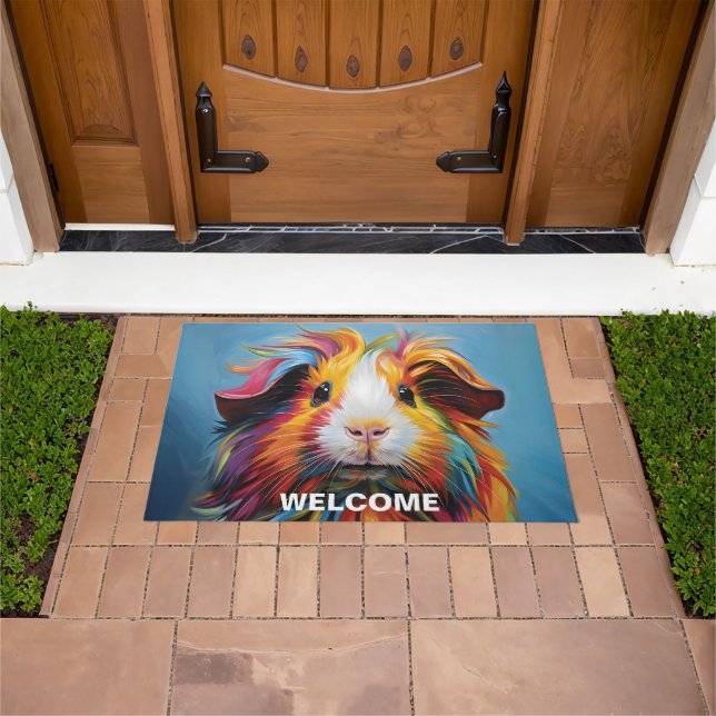 Customisable Vibrant Guinea Pig Doormat (Outdoor)