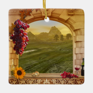 Customisable Vineyard (Wedding) Photo Ornament