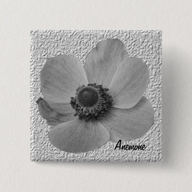 Customisable Vintage Anemone Button (Front)