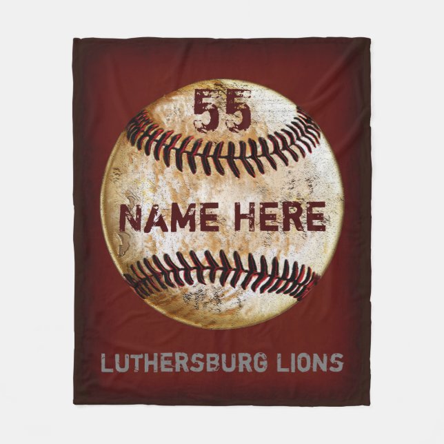 Customisable Vintage Baseball Team Blanket (Front)