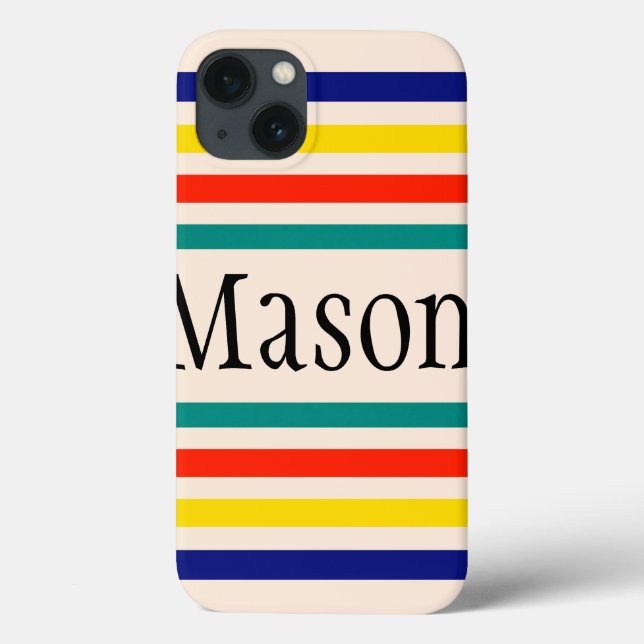 Customisable Vintage Bold Striped iPad Air Case (Back)