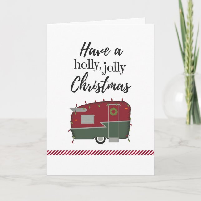 Customisable Vintage Camper Christmas Card (Front)