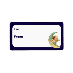 Customisable Vintage Cherub in Moon Label