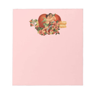 Customisable Vintage Cherubs & Hearts Notepad