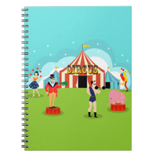 Customisable Vintage Circus Spiral Notebook