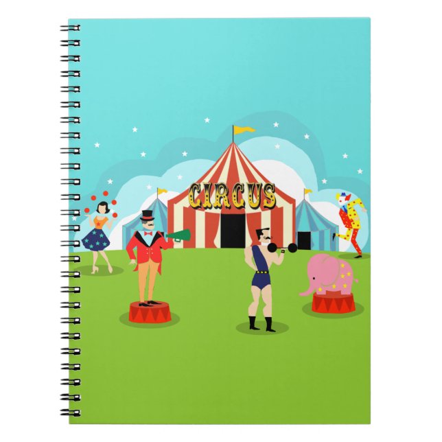 Customisable Vintage Circus Spiral Notebook (Front)