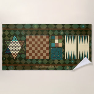 Customisable Vintage Classic Game Board Rustic Beach Towel