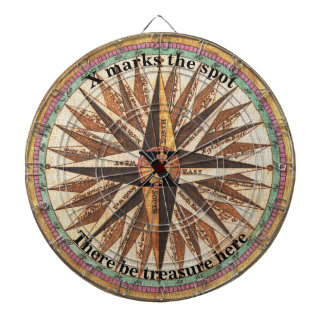 Customisable Vintage Compass Dartboard
