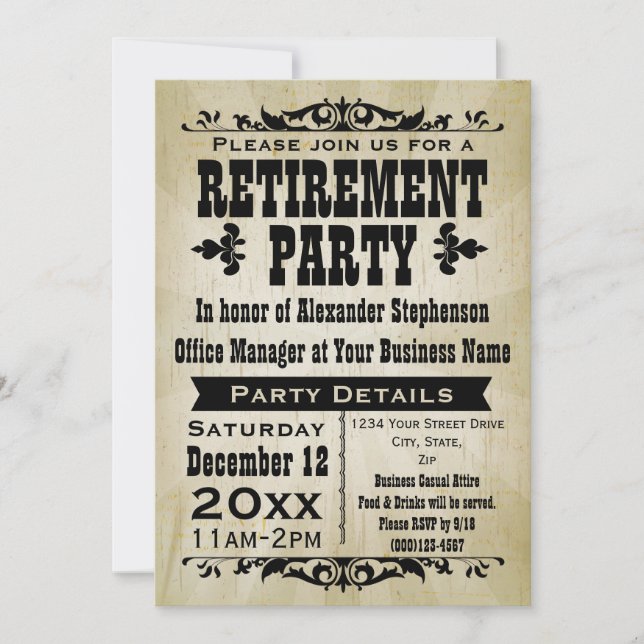 Customisable Vintage Country Party Invitations (Front)