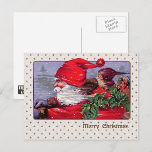 Customisable  Vintage Design Christmas Postcard