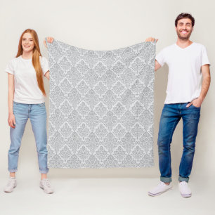 Customisable Vintage Floral Pattern Fleece Blanket