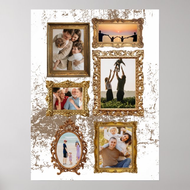 Customisable Vintage Frames - with family poem Poster (Front)