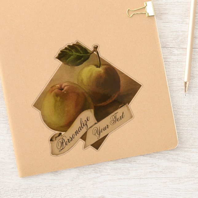 Customisable Vintage Fruit Grocery Store Apples (Notebook)