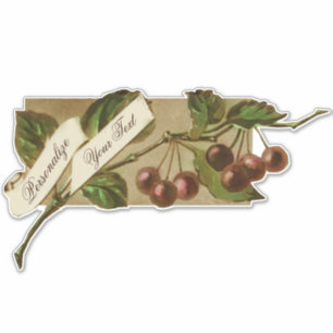 Customisable Vintage Fruit Grocery Store Cherry