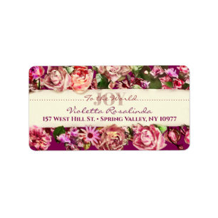 Customisable Vintage Girly Floral Joy To The World Label