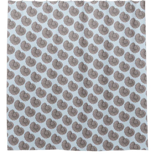 Customisable Vintage Haeckel Sea Shell Shower Curtain (Front)